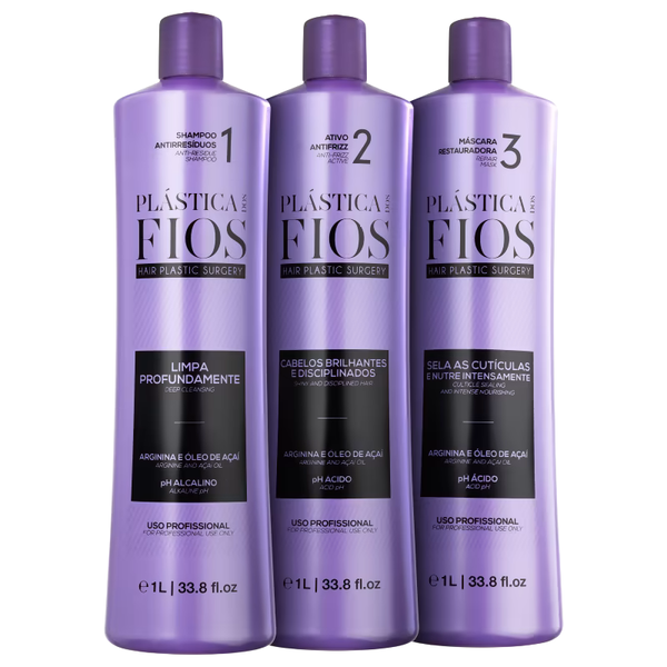CADIVEU PROFESSIONAL Hair Straightening Kit 3 x 1L – 33.8 fl. oz