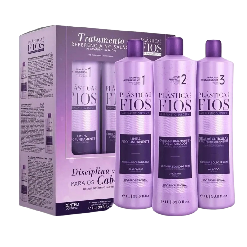 CADIVEU PROFESSIONAL Hair Straightening Kit 3 x 1L – 33.8 fl. oz