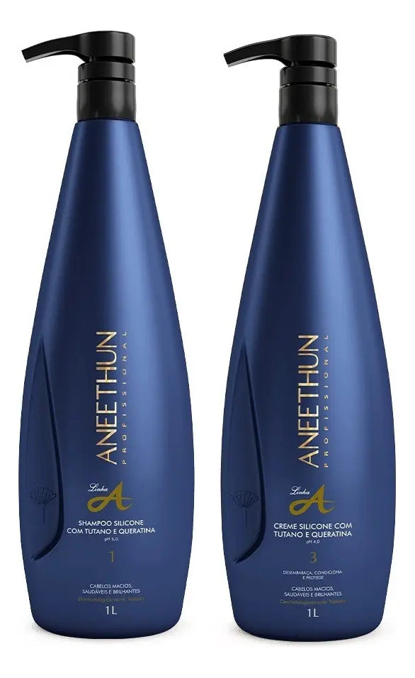 Kit Aneethun Linha A - Shampoo 1l + Creme De Silicone 1l