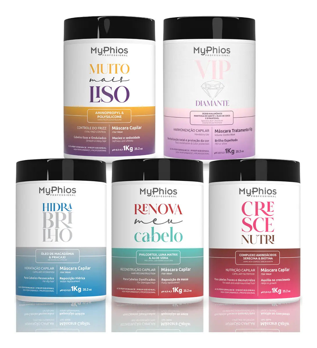 MyPhios Pro 5-Mask Hair Treatment Kit 1kg Each