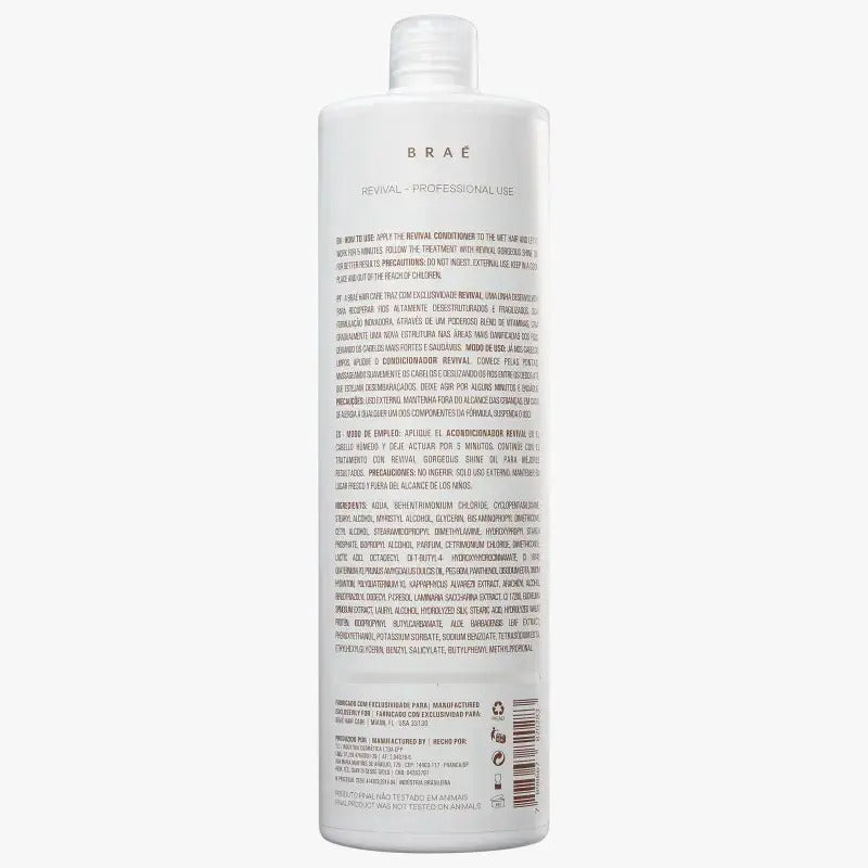 Kit Braé Revival Reconstrutor Shampoo 1l E Condicionador 1l