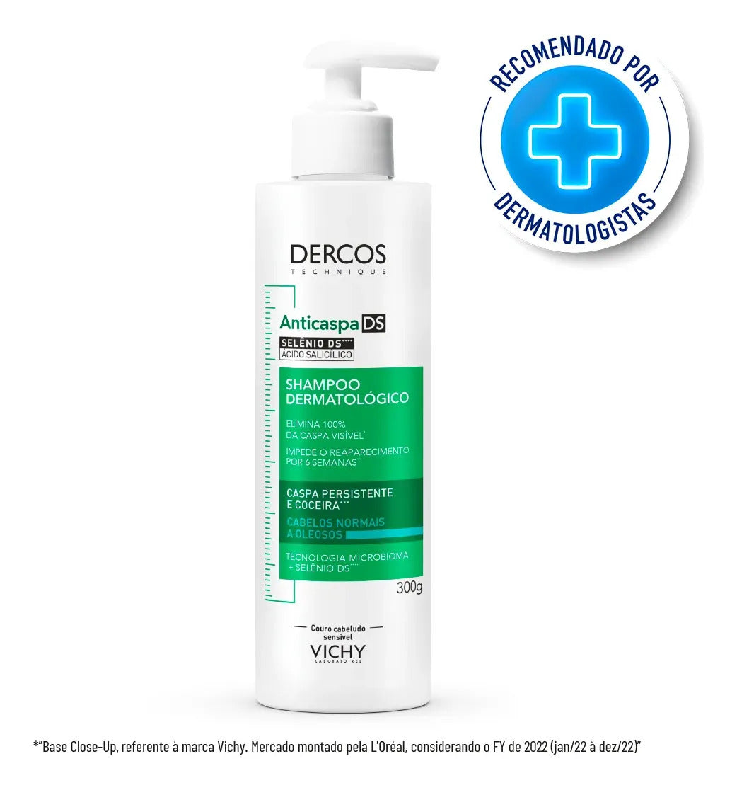 Shampoo Anticaspa para Normais a Oleosos com Selênio DS, DS Dercos Vichy, 300ml