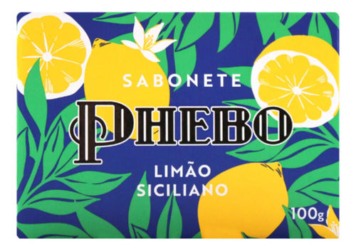 Phebo Sicilian Lemon Glycerin Soap Bar 100g, Kit of 12