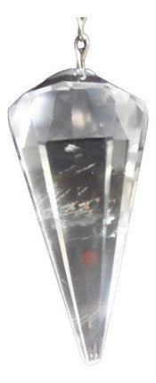 Faceted Quartz Crystal Stone Pendulum for Radiesthesia