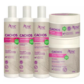 APSE Cachos Kit Shampoo, Conditioner, Gelatin, Mask and Activator 5 Steps