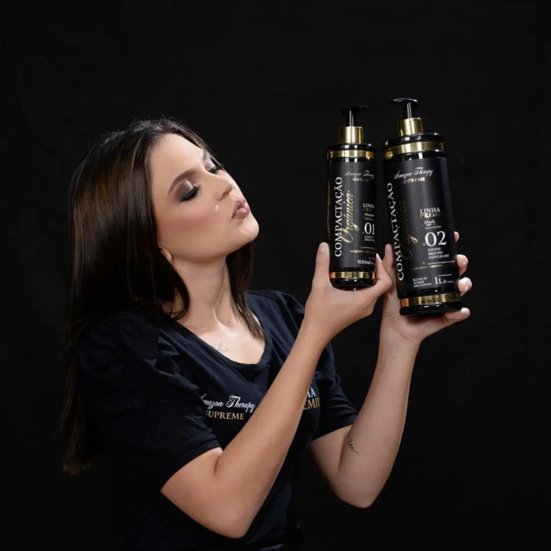 AMAZON THERAPY Supreme Organic Progressive Treatment Kit Shampoo 1L + Mask 500ml Formaldehyde-Free