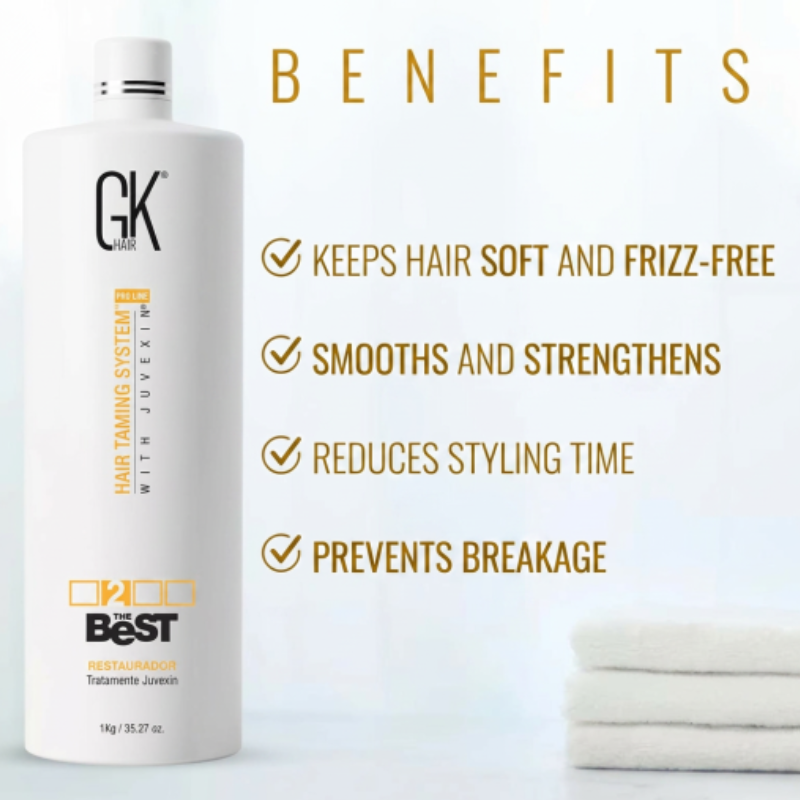 GK HAIR Hair Taming System With Juvexin Complete Care Kit Shampoo, Mask and Serum