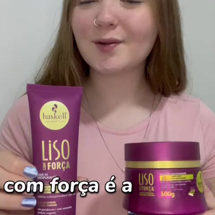 Haskell 'Liso com Força' (Smooth with Strength) Complete Kit – Shampoo, Conditioner & Mask
