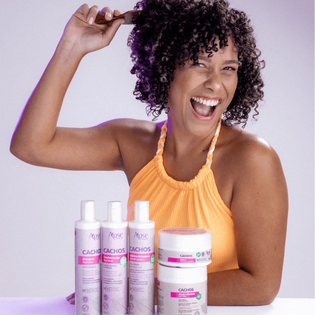 APSE Cachos Kit Shampoo, Conditioner, Gelatin, Mask and Activator 5 Steps