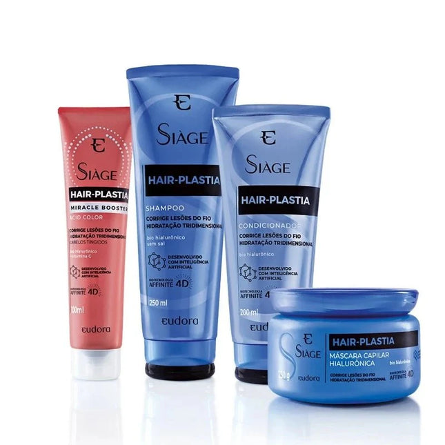 Eudora Siàge Kit Hair Plastia With Acid Color Booster (4 Itens) - BuyBrazil