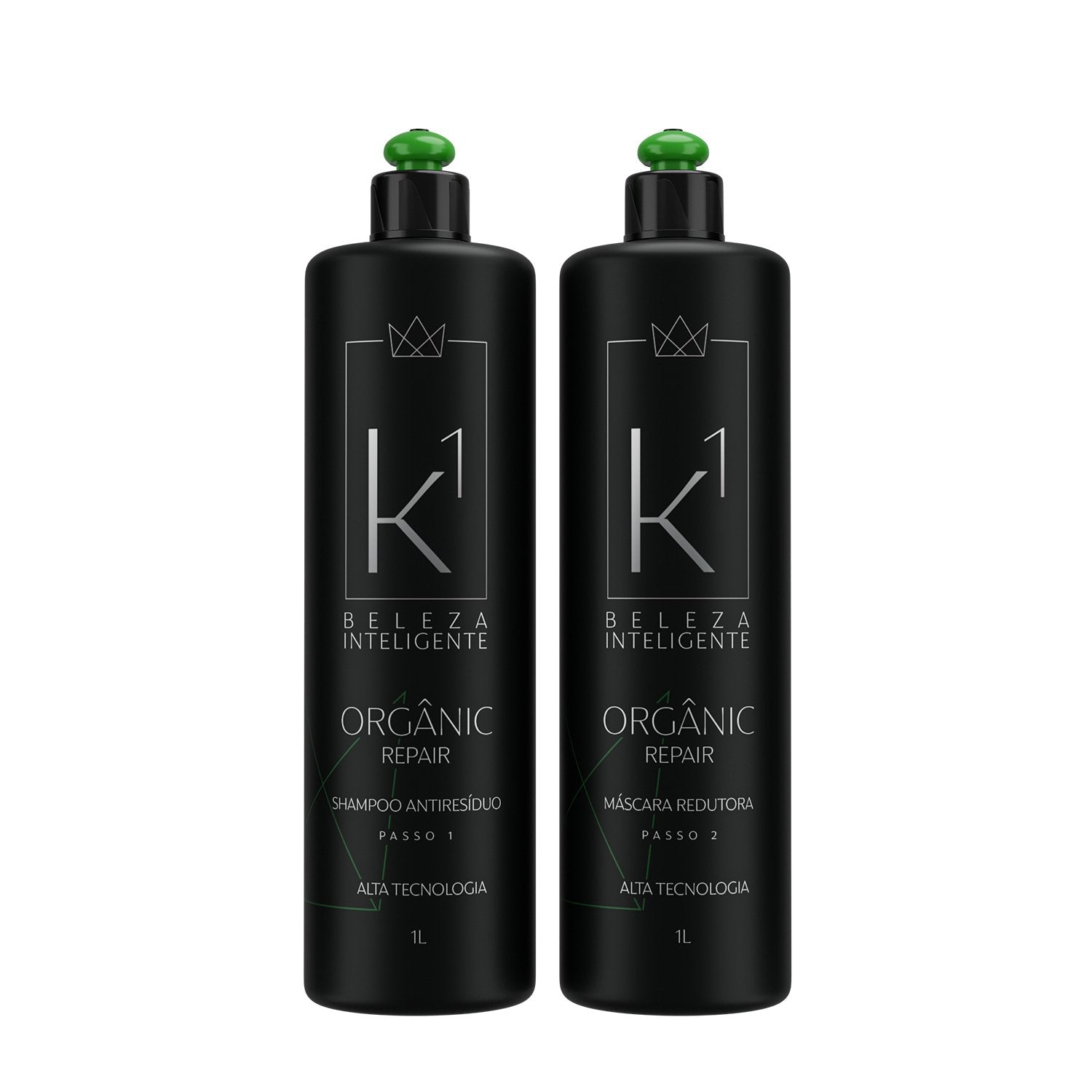 K1 Cosmetics kit Organic Repair Progressive Brush Without Formaldehyde Anti-residue Shampoo and Volume Reducer 2x1000ml/33.8 fl.oz - BuyBrazil