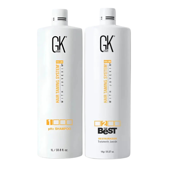 GK HAIR Kit Hair Taming System With Juvexin Shampoo and Mask 2x1L - 2x33.8 fl. oz.