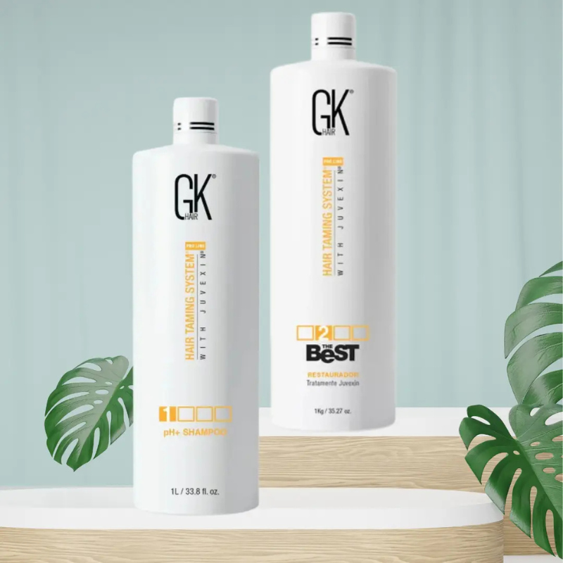 GK HAIR Hair Taming System With Juvexin Complete Care Kit Shampoo, Mask and Serum