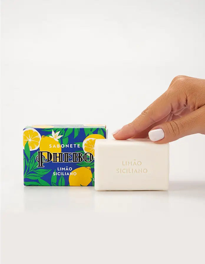 Phebo Sicilian Lemon Glycerin Soap Bar 100g, Kit of 12