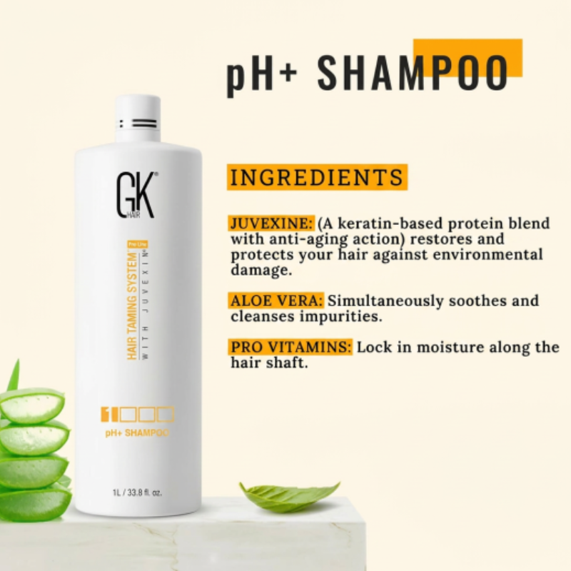 GK HAIR Hair Taming System With Juvexin Complete Care Kit Shampoo, Mask and Serum