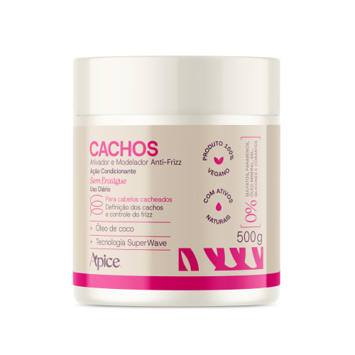 Apice Cachos Kit Shampoo, Conditioner, Gelatin, Mask and Activator 5 Steps New Fragrance